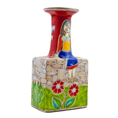 Bottiglia ceramica siciliana Decorativa de simone DS BT509DS-1 Bottiglia ceramica siciliana Decorativa de simone DS BT509DS-1